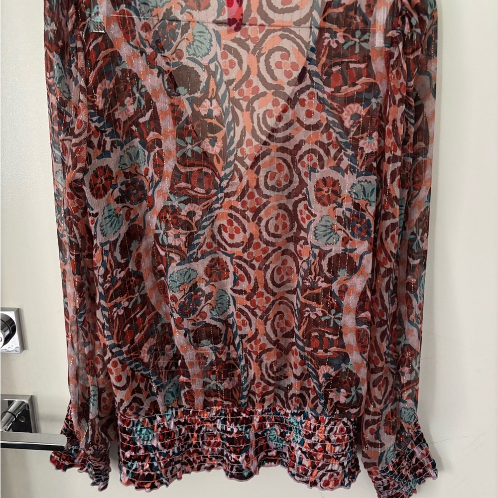 Orange Ruffled Relaxed Blouse - Picture 5 of 5